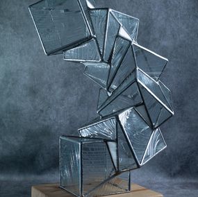 Sculpture, Cubes Equilibre Translucide, Jean-Jacques Joujon