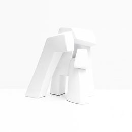 Sculpture, L’enfant abrité - Blanc, Parvine Curie