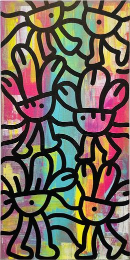 Painting, Dancing Flowers, BB.Queen