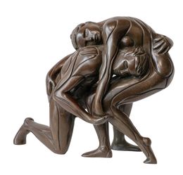 Sculpture, Alinéa-toi - Série sculpture bronze corps humain, Monique Gervais