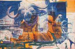 Painting, Bull-human (blue), Funda Studio