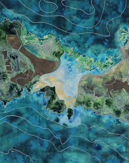 Painting, Cartographie sensible Île du Gaou - 1950, Aurélie Trabaud