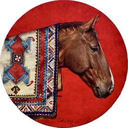 Painting, Azerbaijani Horse and Carpet I, Emil Aziz