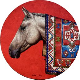 Painting, Azerbaijani Horse and Carpet II, Emil Aziz