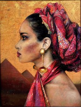 Painting, Egyptian Woman, Emil Aziz