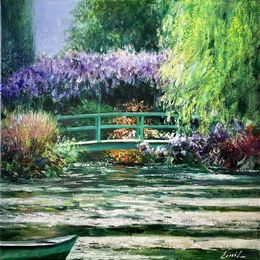 Painting, Monet’s Bridge, Emil Aziz