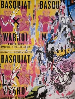 Painting, Basquiat Warhol et homme blanc, Jérôme Mesnager