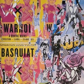 Painting, Basquiat Warhol et homme blanc, Jérôme Mesnager
