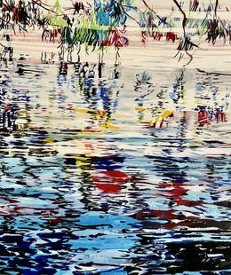 Painting, Reflejos en la ribera del Río, Manuel Perez