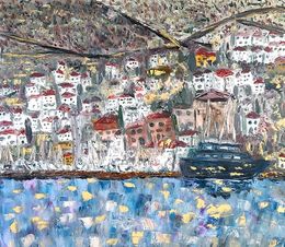 Painting, Santorini, Summer Eve, Dondi Schwartz