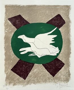 Print, Colombe sur fond vert, Georges Braque