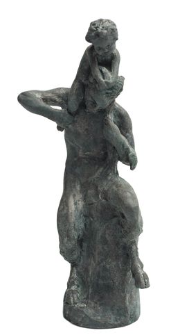 Sculpture, Satyr with Young Faun on his Shoulders, Aurelio Mistruzzi